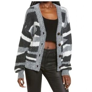 Leith cardigan V-neck Button Front Knitted sweater sz S